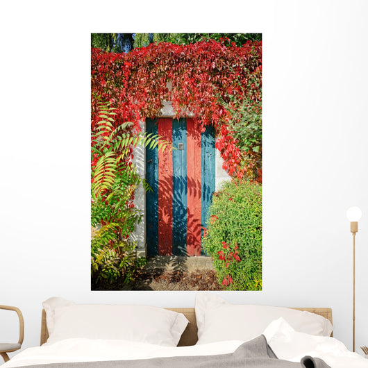 Colorful Rustic Door Covered Wall Decal
