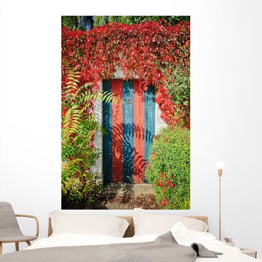 Colorful Rustic Door Covered Wall Decal