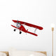 Red Airplane Biplane Wall Decal