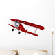 Red Airplane Biplane Wall Decal