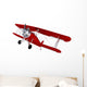 Red Airplane Biplane Wall Decal