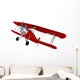 Red Airplane Biplane Wall Decal