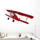 Red Airplane Biplane Wall Decal