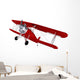 Red Airplane Biplane Wall Decal