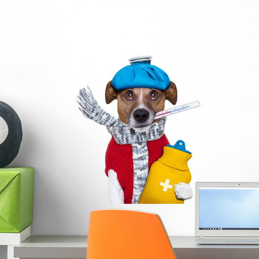 Sick Dog with Fever Wall Decal