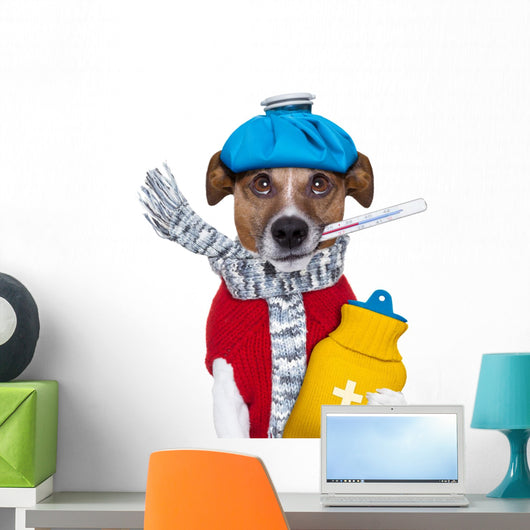Sick Dog with Fever Wall Decal