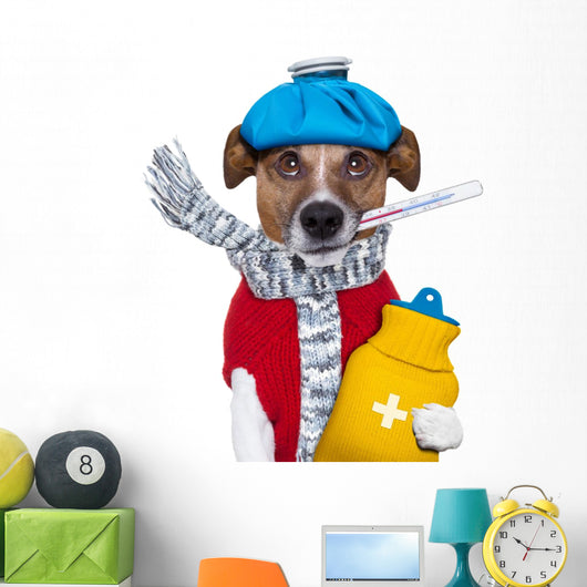 Sick Dog with Fever Wall Decal