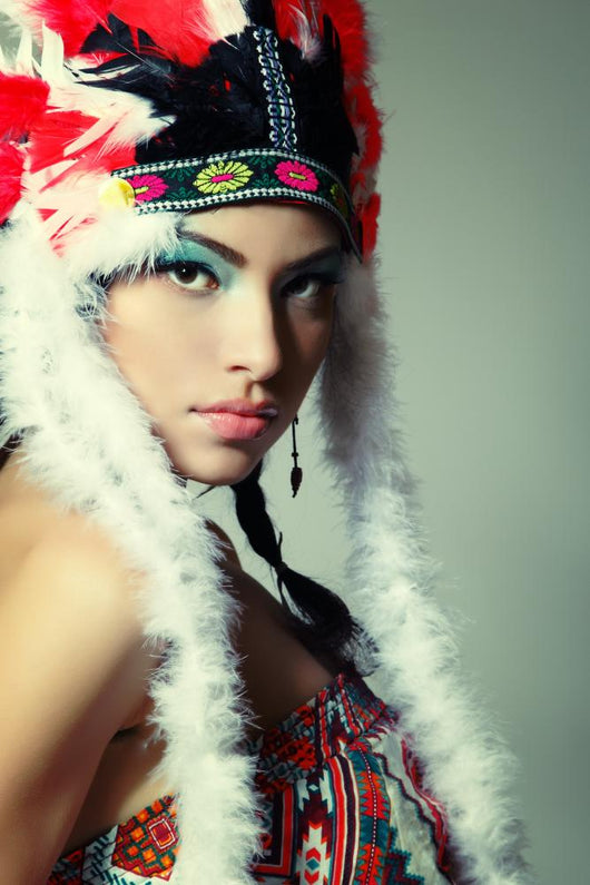 Beautiful Young Woman Native Wall Decal