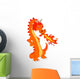 Cute Orange Fire Dragon Wall Decal