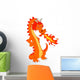 Cute Orange Fire Dragon Wall Decal