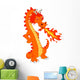 Cute Orange Fire Dragon Wall Decal