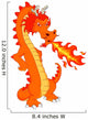 Cute Orange Fire Dragon Wall Decal