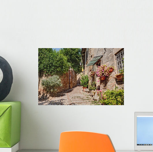 Alley with Flowers and Wall Decal