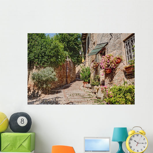 Alley with Flowers and Wall Decal