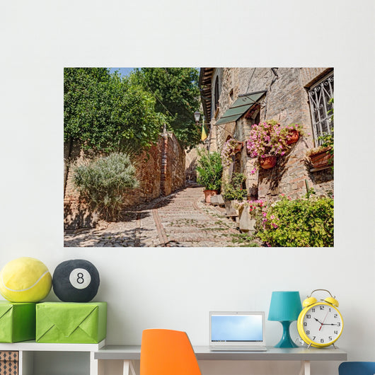 Alley with Flowers and Wall Decal