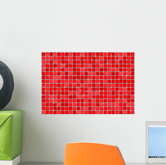 Red Mosaic Tiles Wall Decal