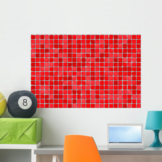 Red Mosaic Tiles Wall Decal