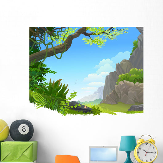 Hilly Amazon Rain Forest Wall Decal