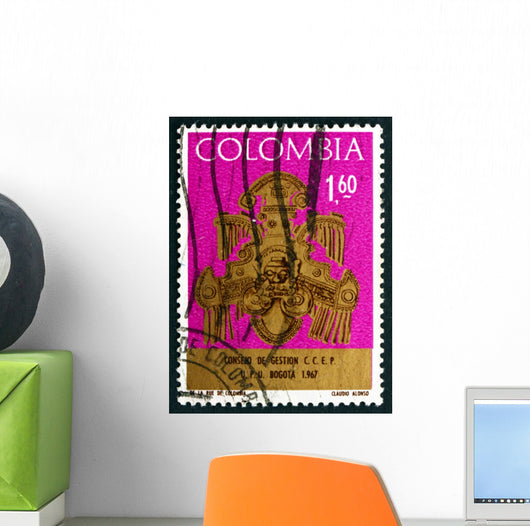 Postage Stamp Colombia 1967 Wall Decal