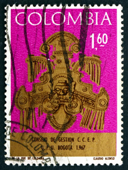 Postage Stamp Colombia 1967 Wall Decal