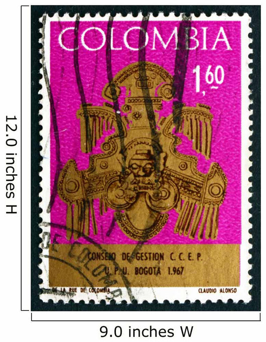 Postage Stamp Colombia 1967 Wall Decal