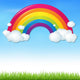Color Rainbow with Clouds Wall Decal Design 2