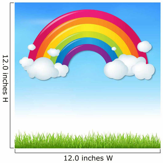 Color Rainbow with Clouds Wall Decal Design 2