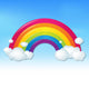 Color Rainbow with Clouds Wall Decal Design 1