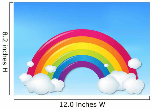 Color Rainbow with Clouds Wall Decal Design 1