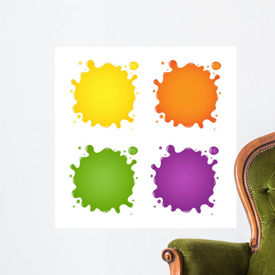 Set Color Blots Wall Stickers Wall Decal shown on a wall