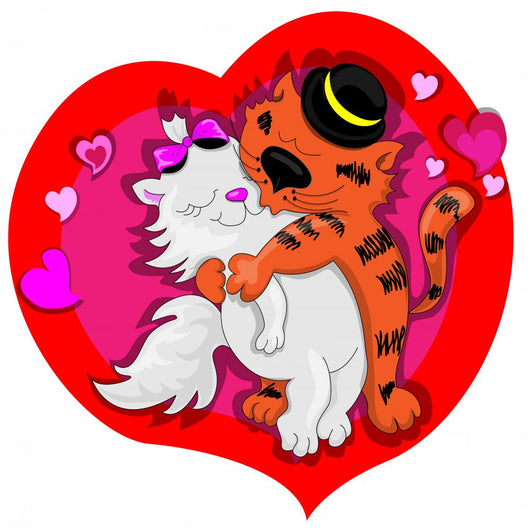 Two Cats Kissing Wall Decal