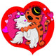Two Cats Kissing Wall Decal