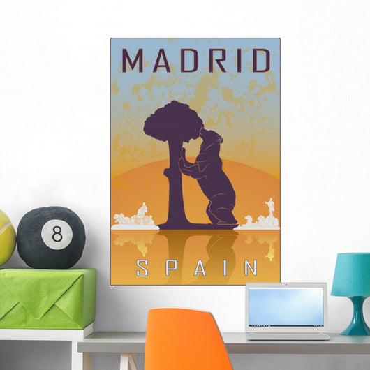 Madrid Vintage Poster Wall Decal