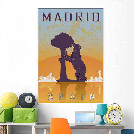 Madrid Vintage Poster Wall Decal