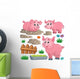 Farm Animals Pig Wall Stickers Wall Decal