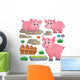 Farm Animals Pig Wall Stickers Wall Decal