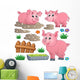 Farm Animals Pig Wall Stickers Wall Decal
