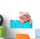 Piglet Leaning Fence Bright Wall Decal