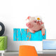 Piglet Leaning Fence Bright Wall Decal