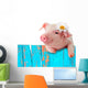 Piglet Leaning Fence Bright Wall Decal