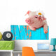 Piglet Leaning Fence Bright Wall Decal