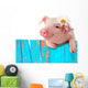 Piglet Leaning Fence Bright Wall Decal
