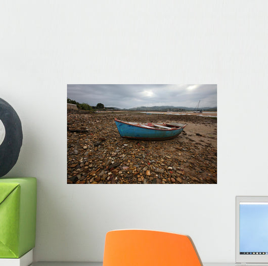 Blue Small Boat Wall Decal