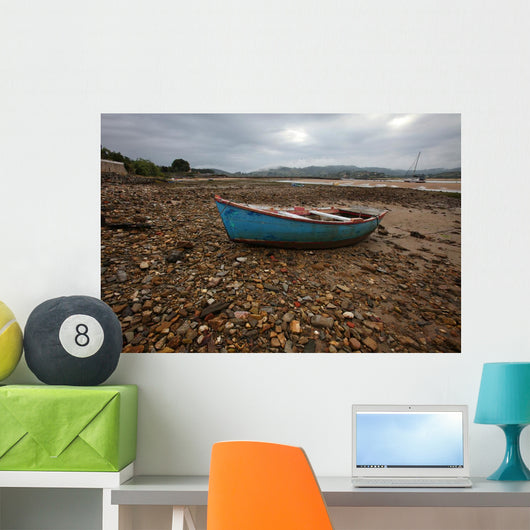 Blue Small Boat Wall Decal