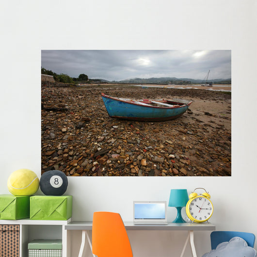 Blue Small Boat Wall Decal