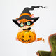 Cute Halloween Kitten Wall Decal