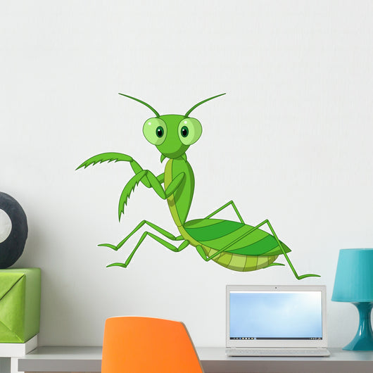 Cute Praying Mantis Cartoon Wall Decal