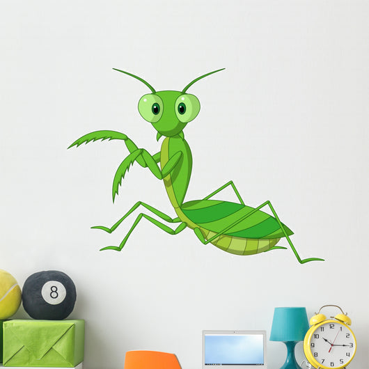 Cute Praying Mantis Cartoon Wall Decal