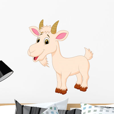 Goat Character Wall Decal shown on a wall