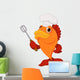 Cute Fish Chef Cartoon Wall Decal